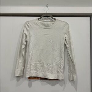 J. Crew Women's Scoop Neck Cotton Sweater in Off-White